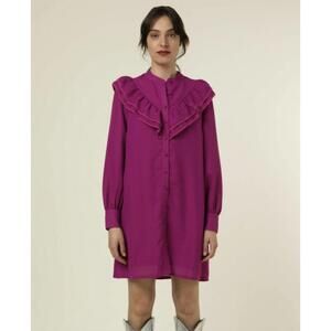 FRNCH Paris Robe Fleur in Violine Dress - Size - Small